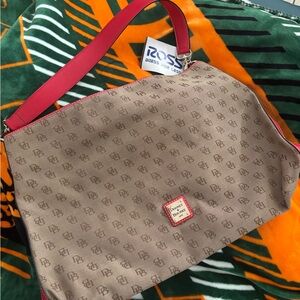 Dooney & Bourke Tan and Red Shoulder Bag
